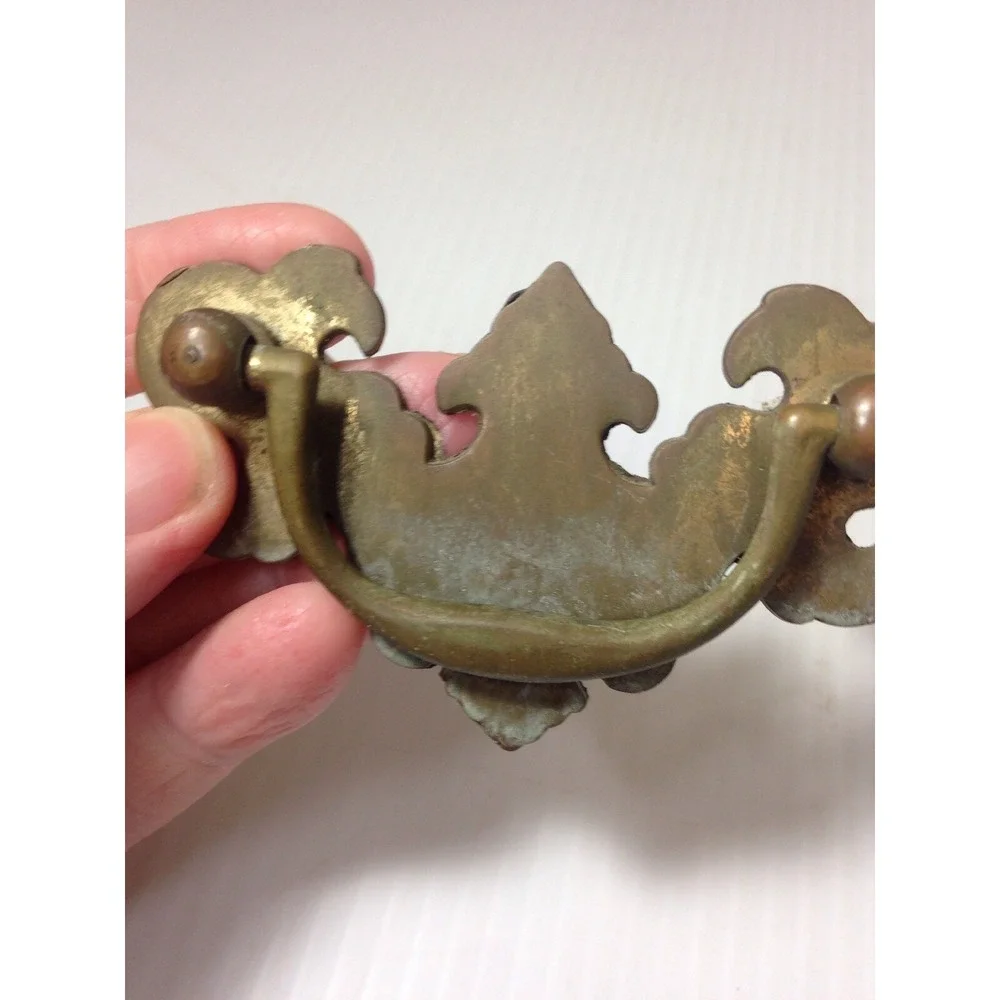 Antique Brass Drawer Pull lot 2 Ornate Hardware